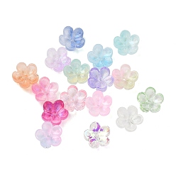 (52) Непрозрачная лаванда Окрашенные и нагретые стеклянные колпачки для бусин, 5-лепестков цветка, разноцветные, 10x10x5 мм, отверстие : 1.4 мм