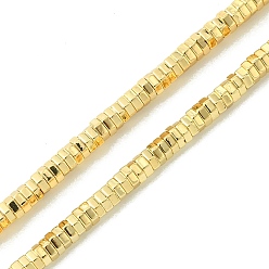 Светло-Золотое Покрытие Гальванические нити из синтетических немагнитных гематитовых бусин, шестиугольник, свет позолоченные, 3x2.8x1 мм, отверстие : 1.2 мм, около 408 шт / нитка, 16.06'' (40.8 см)