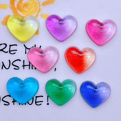 (52) Непрозрачная лаванда Прозрачные смолы кабошоны, сердце, разноцветные, 17x20x6.5 мм