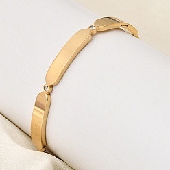 Настоящее золото 18K 304 женские шарнирные браслеты из нержавеющей стали, овальные, со стразами, ионное покрытие (ip), реальный 18 k позолоченный, внутренний диаметр: 1.99 дюйм (5.05 см) x 2.40 дюйм (6.1 см)