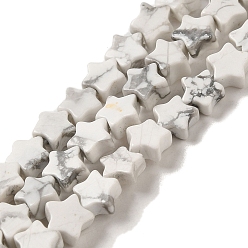 Howlite Kunst Howlith Perlen Stränge, Stern, 6x5.5x2 mm, Bohrung: 0.8 mm, ca. 75 Stk. / Strang, 14.57 Zoll (37 cm)