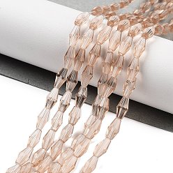 Цвет Древесины Стеклянные бусины, граненые, двухконусные, деревесиные, 8x4x4 мм, отверстие : 1 мм