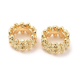 Настоящее золото 14K Экологически чистые латунные бусины с покрытием стойки, долговечный, без свинца и без кадмия, цветок, реальный 14 k позолоченный, 6x3 мм, отверстие : 3.8 мм