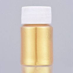 Oro Polvo de mica nacarado, para resina uv, Fabricación de joyas artesanales con resina epoxi y uñas., oro, botella: 29x50 mm, sobre 13~15 g / botella