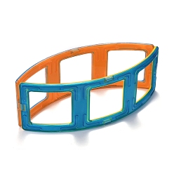 Случайный Цвет DIY пластиковые магнитные строительные блоки, 3 d строительные блоки строительные игровые доски, для детей строительные игрушки подарочные аксессуары, дугообразных, случайный один цвет или случайный смешанный цвет, 185x65x6 мм