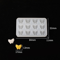 Butterfly DIY Silicone Molds, Resin Casting Molds, For UV Resin, Epoxy Resin Jewelry Making, White, Butterfly, 52x84x11mm