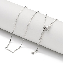 Нержавеющая Сталь Цвет 304 нержавеющая сталь бар ссылку цепи ожерелья, цвет нержавеющей стали, 17.72 дюйм (45 см)