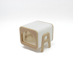 Белый 7шт. пластиковый кот с копилкой для кошек миниатюрные украшения, аксессуары для домашнего кукольного домика с микро-ландшафтом, притворяясь опорными украшениями, белые, 50x48x45 мм