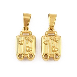 Real 20K Gold Plated 304 подвески из нержавеющей стали, подвеска для чемоданов, ионное покрытие (ip), реальный 20 k позолоченный, 17.5x10x5 мм, отверстие : 7x4.5 мм