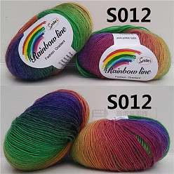 Farbig Wollstrickgarn, Segment gefärbt, Häkelgarn, für DIY-Mütze, Schal, Umhang, Farbig, 2 mm, ca. 196.85 Yards (180 m)/Knüll