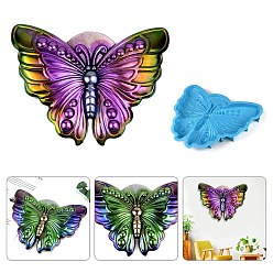 Deep Sky Blue DIY Butterfly Silicone Molds, Resin Casting Molds, Fondant Molds, for Candy, Chocolate, UV Resin, Epoxy Resin Jewelry Making, Deep Sky Blue, 160x215x21mm