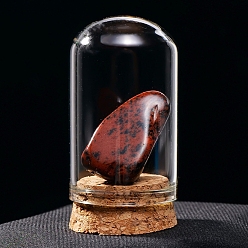 Красный Обсидиан Украшения из необработанного натурального обсидиана красного дерева, Стеклянные и деревянные колокольчики, образцы минералов, статуи для домашнего настольного украшения по фэн-шуй, 55x35 мм