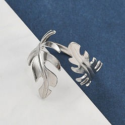 Нержавеющая Сталь Цвет 304 открытые манжеты из нержавеющей стали для женщин, лист, цвет нержавеющей стали, размер США 7 1/2 (17.7 мм)