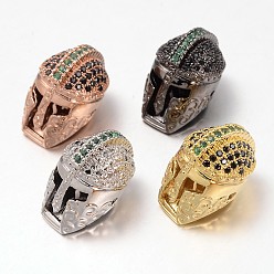 (52) Непрозрачная лаванда Латунные микро проложить кубического циркония бусы, гладиаторский шлем, разноцветные, 18x11x13 мм, отверстие : 1 мм