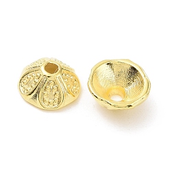 Golden Rack Plating Alloy Bead Caps, Long-Lasting Plated, Lead Free & Cadmium Free, Apetalous, Golden, 6x3mm, Hole: 1mm
