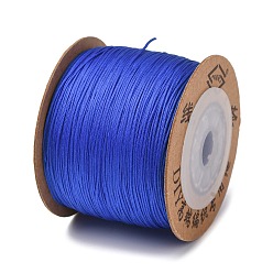 Blue Nylon Chinese Knotting Cord, Braided Thread for Jewelry Making Macrame Craft, Blue, 0.6mm, about 109.36 yards(100m)/roll