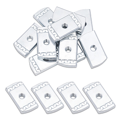 Stainless Steel Color Carbon Steel Nuts Block, Rectangle, Stainless Steel Color, 34.3x19x6mm
