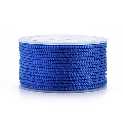 Medium Blue Polyester Braided Cords, for Jewelry Making Beading Crafting, Medium Blue, 2mm, about 21.87 yards(20m)/roll