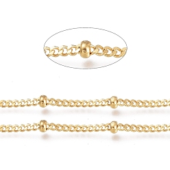 Золотой Ионное покрытие (ip) 304 сателлитные цепи из нержавеющей стали, цепочки для бордюров с алмазной огранкой, пайки, с бусинами ронделя и катушкой, золотые, ссылка: 1.9x2.3x0.4 mm, около 65.61 футов (20 м) / рулон