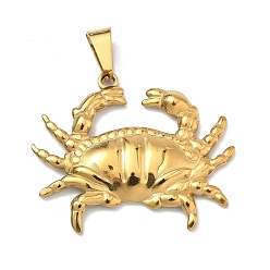 Краб 304 подвески из нержавеющей стали, с 201 защелкой из нержавеющей стали на поручнях, золотые, ионное покрытие (ip), краб, 33x39.5x3.5 мм, отверстие : 9.5x4.5 мм