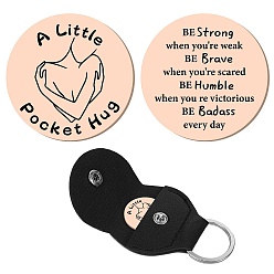 Другие 201 памятные монеты из нержавеющей стали, карманная монета для объятий, монета с вдохновляющей цитатой, принимающий решения, плоско-круглые, цвет нержавеющей стали, с зажимом для гитары из искусственной кожи, человек, 30x2 мм