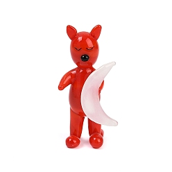 Собака Серия животных миниатюрные украшения ручной работы лэмпворк, фигурка украшение для домашнего рабочего стола, собака, 31x27x68.5 мм