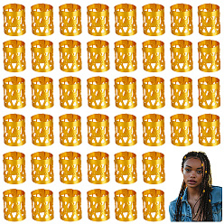 Oro 300 piezas de aluminio rastas perlas decoración del cabello, puños de pelo en espiral, dorado, 9x8 mm, agujero: 7 mm