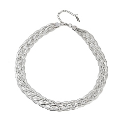 Нержавеющая Сталь Цвет Ожерелья из нержавеющей стали 201, Mesh цепочки, не тускнеет, цвет нержавеющей стали, 15.91 дюйм (40.4 см)