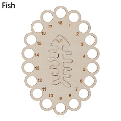 Others Wooden Embroidery Thread Plate, Cross Stitch Threading Board Tools, Oval, Fishbone, 15x10.6cm