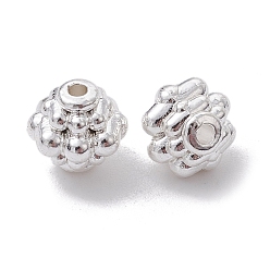 Argent Perles d'entretoise en alliage, fleur, plaqué longue durée, argenterie, 8x7.5mm, Trou: 1.4mm
