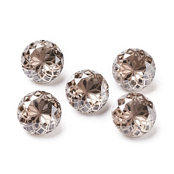 Сатин K 9 стеклянные стразы с остроконечными кабошонами, случайное цветное покрытие, граненые, алмаз, цветочным узором, атлас, 10x6 мм