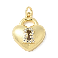 Прозрачный Латунные микро проложить кубического циркония подвески, стойки покрытие, долговечный, без свинца и без кадмия, сердце, прозрачные, 18x14.5x5 мм, отверстие : 2.5 мм