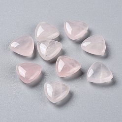 Rose Quartz Natural Rose Quartz Cabochons, Triangle, 10x10x4mm