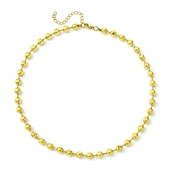 Golden Ion Plating(IP) 304 Stainless Steel Bead Necklaces, Golden, 14.49 inch(36.8cm)
