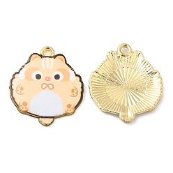 Белый Навахо Подвески из эмали и сплава, без кадмия, без никеля и без свинца, золотые, кошачье очарование, навахо белый, 22x19.5x2.5 мм, отверстие : 1.4 мм