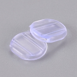 Clear Comfort Silicone Earring Pads, Clip Earring Cushions, for Clip-on Earrings, Clear, 10x9x2mm, Hole: 8.5x1mm