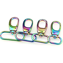 Rainbow Color Fermoirs pivotants en alliage, Fermeture clipsable, couleur arc en ciel, 5.3 cm, Trou: 25mm