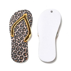 Camel Flip Flops Opaque Acrylic Pendants, Camel, 47x20x3.5mm, Hole: 1.5mm