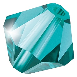 60230 Blue Zircon Хрустальные бусины preciosa®, чешский хрусталь, биконус(451 69 302 рондель), 60230 голубой циркон, 3 мм, отверстие : 0.8 мм
