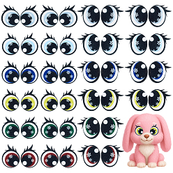 Mixed Shapes 48 пары 2 стили украшения аксессуары, cmешанных цветов, глаза, разнообразные, 32~37x38~40x1.5 мм, 24 пары / стиль