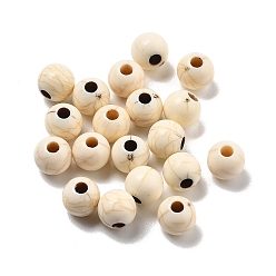 Бланшированный Миндаль Хрустящие непрозрачные акриловые бусины, имитация бирюзовый, круглые, бланшированный миндаль, 6x5.5 мм, отверстие : 2 мм