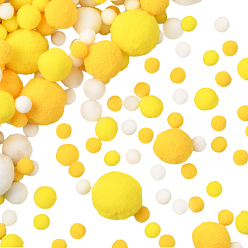 Желтый 3 наборы полиэстеровых шариков для украшения, жемчужный шар, для diy craft, желтые, 0.8~3 см, около 100 шт / упаковка