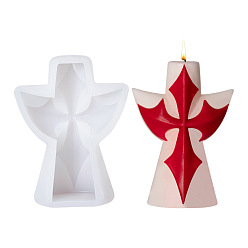 Cross Изготовление рождественских свечей своими руками, формы для литья смолы, для уф-смолы, изготовление изделий из эпоксидной смолы, белые, крестик, 48x85x115 мм, внутренний диаметр: 38x77x104 мм