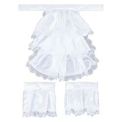 Белый Нарукавники из кружевной ткани, ложные рукава-фонарики, белые, 275x105x1 мм и 255x180x2 мм