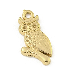 Настоящее золото 18K Ионное покрытие (ip) 304 подвеска из нержавеющей стали со стразами, сова, реальный 18 k позолоченный, подходит для стразов 0.7 мм и 1.4, 21.5x10.5x2.5 мм, отверстие : 2 мм