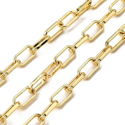 Настоящее золото 18K Латунные кабельные цепи, стойки покрытие, без кадмия и без свинца, долговечный, несварные, с катушкой, реальный 18 k позолоченный, 10.5x5.5x1.5 мм