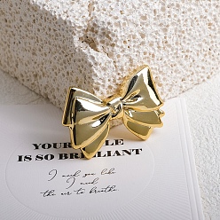 Золотистый Непрозрачные акриловые бусины, бантом, золотые, 26x38x7 мм, отверстие : 3 мм