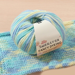 Бледно-бирюзовый Пряжа шерстяная радужная сегментная окрашенная, нитки для ручного вязания, для детского свитера, шарфа, ткани, рукоделия, ремесла, бледные бирюзовая, 3~5 мм