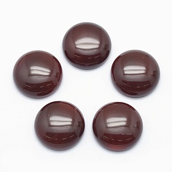 Красный Агат Природные сердоликовые кабошоны, плоско-круглые, окрашенные, 16x6 мм