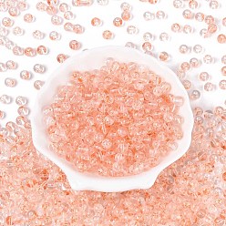 Легкий Лосось Прозрачные стеклянные бусины для выпечки, круглые, светлый померанцевый, 6 мм, отверстие : 1.2 мм, Около 1607 шт / фунт